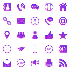 Contact us gradient icons on white background