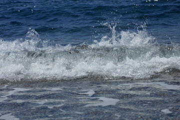 Beach waves macro background peristeres crete island covid-19 season modern high quality prints