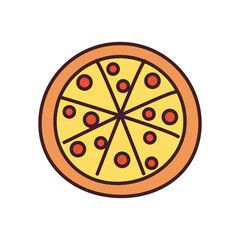 pizza line and fill style icon vector design