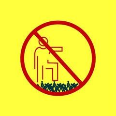 Do not step on grass sign concept. Line art. Please keep of the grass sign. Illustration vector.