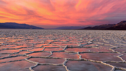 Sunset over Badwater Basin
