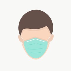 illustration of a man in a mask, protection, safety 
