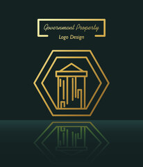 Government property sign logo concept