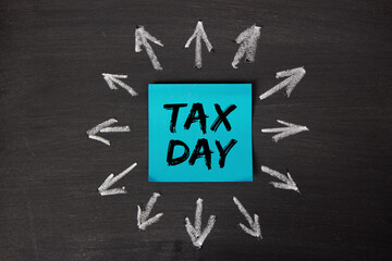 Tax Day Concept On Sticky Note