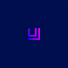 UJ  company linked letter logo creative
