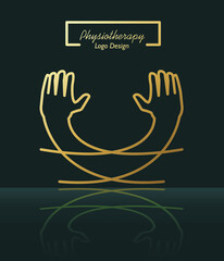 Physiotherapy elegant golden logo hands