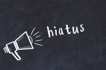 Chalk sketch of loudspeaker and inscription hiatus