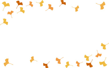 紅葉したイチョウのフレーム