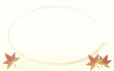 紅葉をあしらった和風背景素材