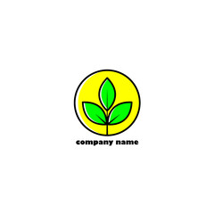 green leaf logo in yellow circle