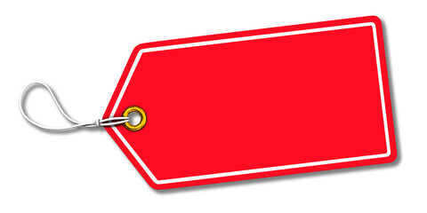 Illustration of red price tag created by 3d rendering