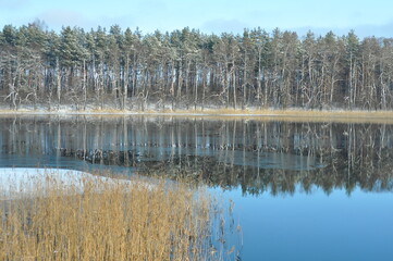 Polska - Mazury. Krajobraz zimowy. © Rafa