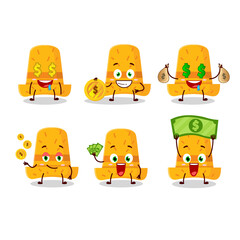 Straw hat cartoon character with cute emoticon bring money