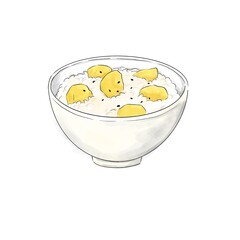 水彩風の栗ご飯イラスト