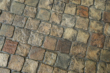  Background from paving stones. Texture of stone pavement for the road.