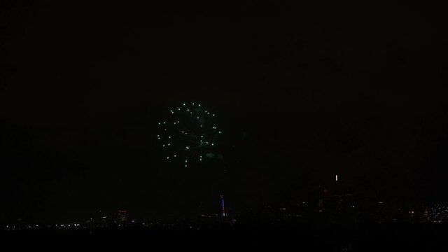 A Fireworks Display against a Black Sky