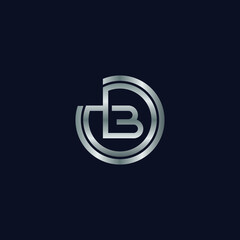 Letter LB Metallic Circle Creative Monogram icon Logo Design Template Element Vector