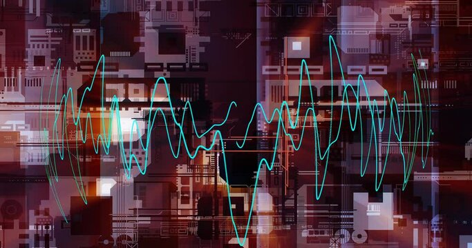 Sound wave oscillogram on the screen