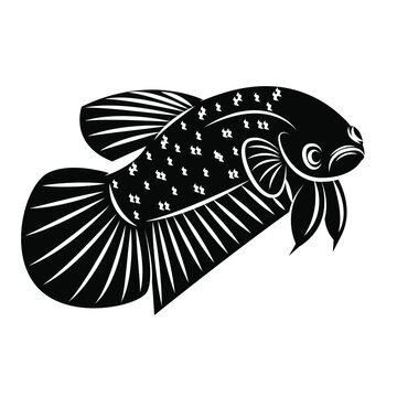 recommend clip art: Betta Black Silhouette Vector Flat For Logo