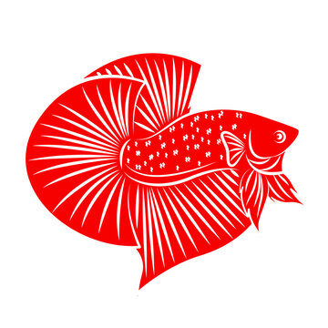 recommend clip art: Betta Red Silhouette Vector Flat For Logo
