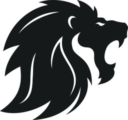 Simple Design of Lion Head Roaring Vector