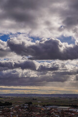 Clouds in Dramatic dark sky. Cloudy sky background.Spain