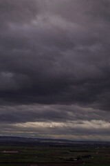 Obraz na płótnie Canvas Clouds in Dramatic dark sky. Cloudy sky background.Spain