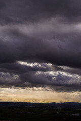 Fototapeta na wymiar Clouds in Dramatic dark sky. Cloudy sky background.Spain