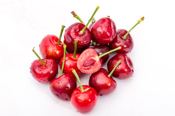 Fresh red cherries