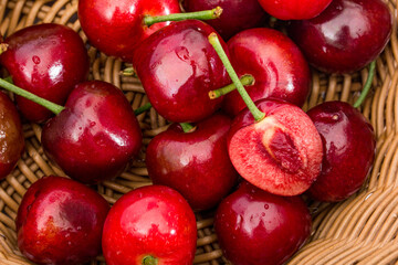 Fresh red cherries