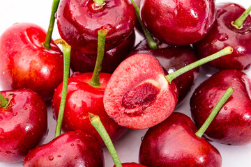 Fresh red cherries