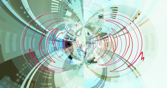 Sound wave oscillogram on the screen