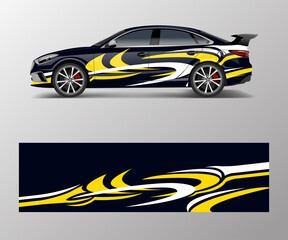 Abstract Sport racing car wrap decal and sticker design. vector eps10 format.