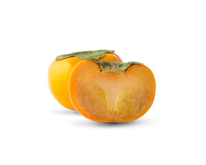 ripe persimmon fruit an isolated on a white backgrond.clipping path