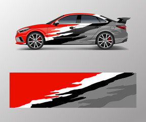 Fototapeta premium modern racing car wrap strip for racing sport car design.