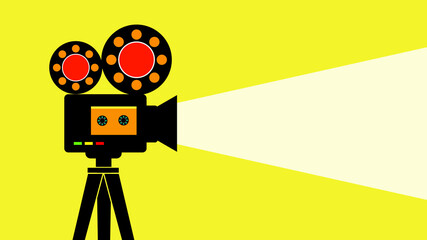 Video camera flat icon. illustration