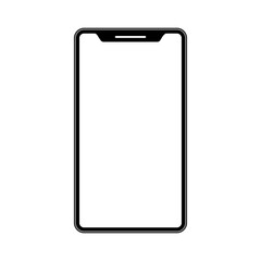 Illustration smartphone The shape of a modern mobile phone Designed to have a thin edge. vector