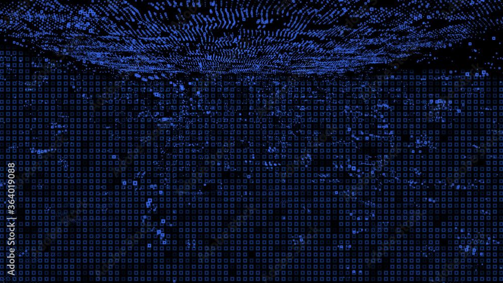 Poster Digital Dynamic Particle Element Technology Wireframe Illustration Background.