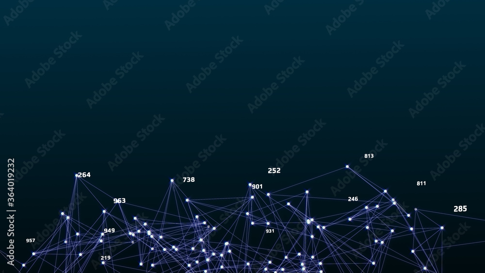 Aufkleber Abstract Futuristic Wireframe Geometric Technology Big Data Visualization For Business Infographic Illustration Background.