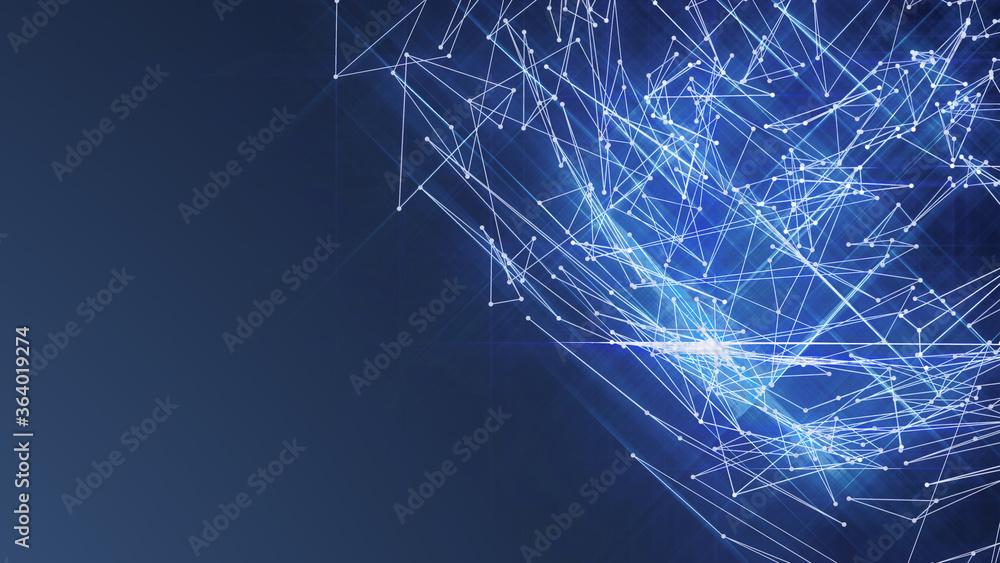 Poster Abstract Sphere Object Shape Line Node Dot Polygonal Structure Cyberspace Technology Illustration Background.