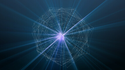 Abstract Sphere Object Shape Line Node Dot Polygonal Structure Cyberspace Technology Illustration Background.