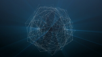 Abstract Sphere Object Shape Line Node Dot Polygonal Structure Cyberspace Technology Illustration Background.
