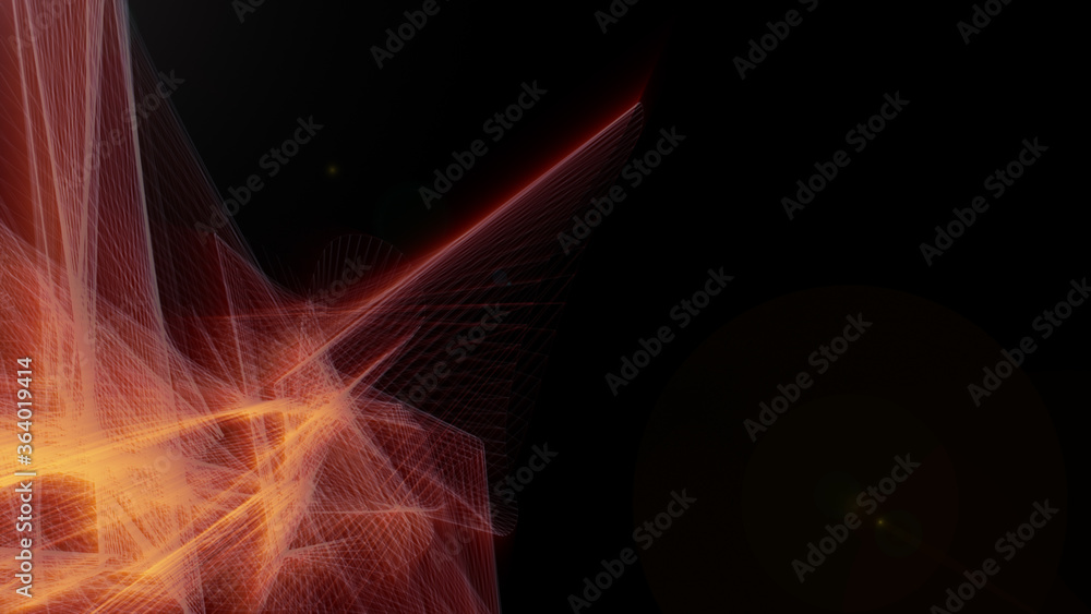 Poster Complex Connection Curve Line Consisting Swirl Wave Element Technology Illustration Background.