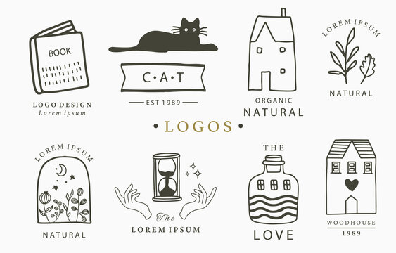 Set of Cat Icon Logo Tato Colection Graphic by mahstudios