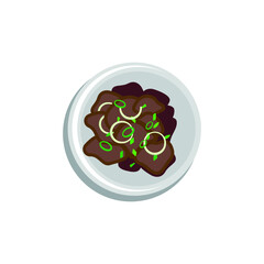 Bulgogi icon. Traditional korean fried beef logos. vector Illustration.