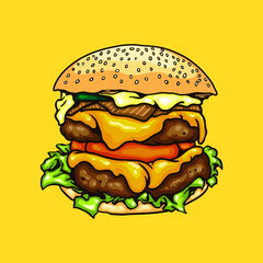 illustration concept of hamburger