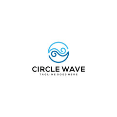 Creative luxury abstract sea water wave logo icon template