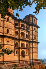 Fototapeta premium Beautiful view of chaturbhuj temple, Orchha, Madhya Pradesh, India.