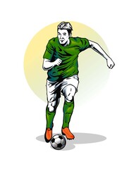 Obraz premium illustration concept of soccer player 