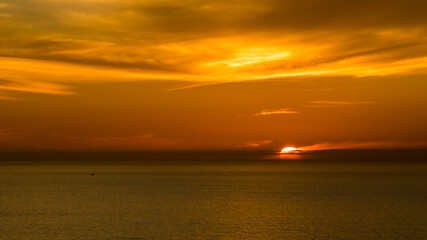 Sunset at the Pacific ocean, San Diego, California